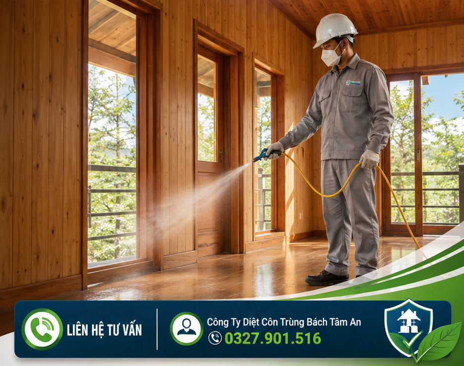 Phun Phòng Mối Đà Lạt – Bảo Vệ Công Trình, Homestay Và Nội Thất Gỗ Ngay Từ Đầu