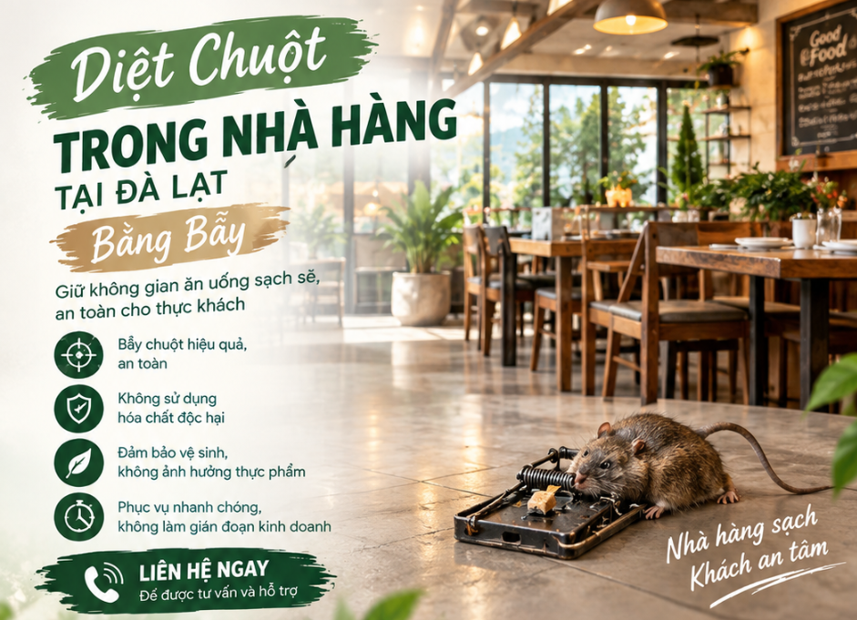 Diệt Chuột Trong Nhà Hàng Tại Đà Lạt Bằng Bẫy