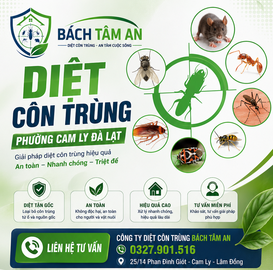 Diệt Côn Trùng Phường Cam Ly Đà Lạt